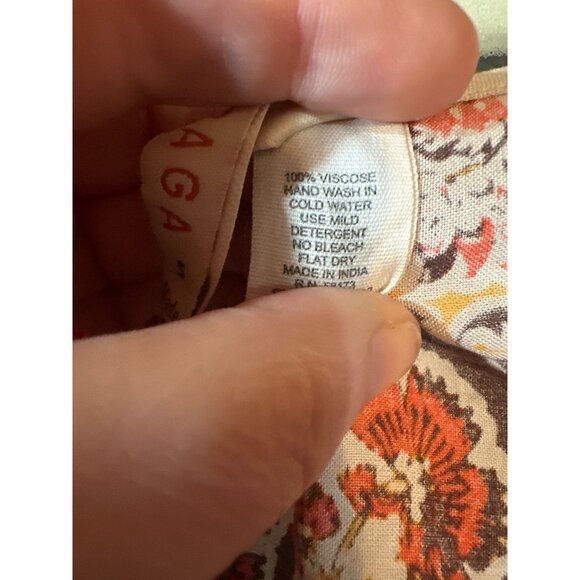 Raga Blooming Trails Floral Paisley Split Front Maxi Dress S V-Neck Boho Anthro - Picture 6 of 8